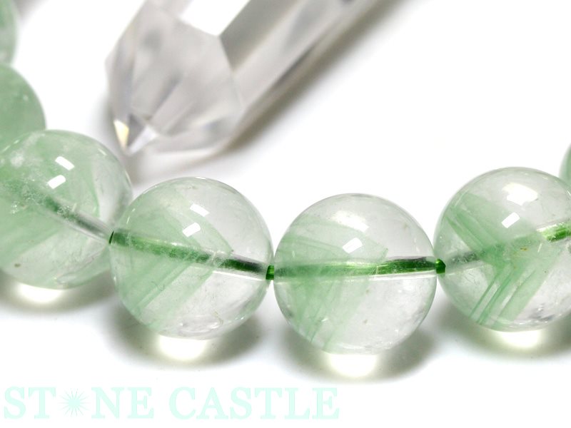 ☆高品質☆【ブレスレット】グリーンファントムクォーツ(緑千層クォーツ) (3A) (約14〜14.5mm) (ケース付)