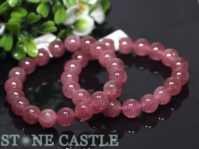 ディープスターローズクォーツ 約10.5mm～11mm ☆高品質☆【ブレスレット】ディープスターローズクォーツ (6A) (約11
