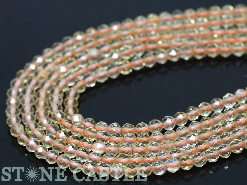 【カットビーズ】天然シトリンクォーツ 32面カット 3mm