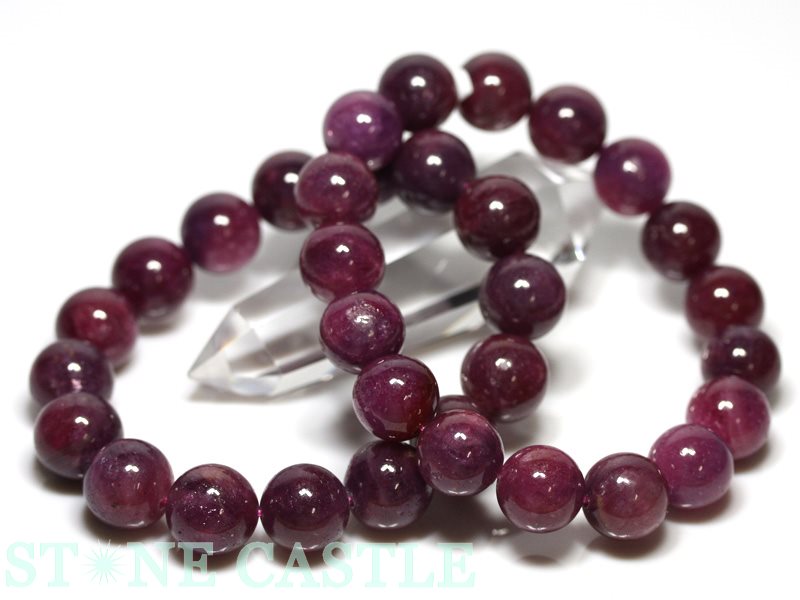 ☆高品質☆【ブレスレット】ルビー (最高級) (約13.5～14mm) (ケース付 