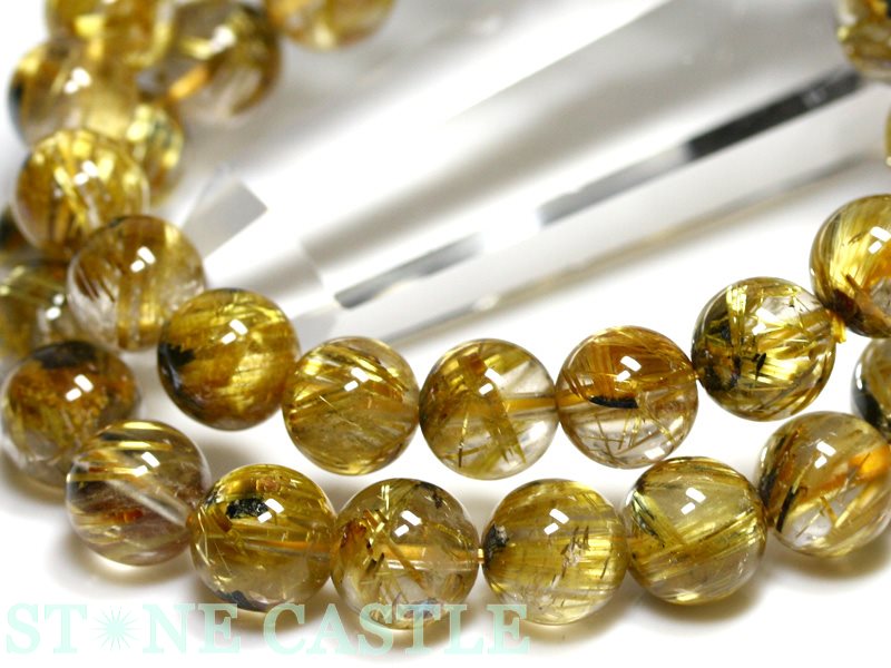 ☆高品質☆【ブレスレット】太陽タイチンルチルクォーツ (最高級) (約6.5〜7mm)