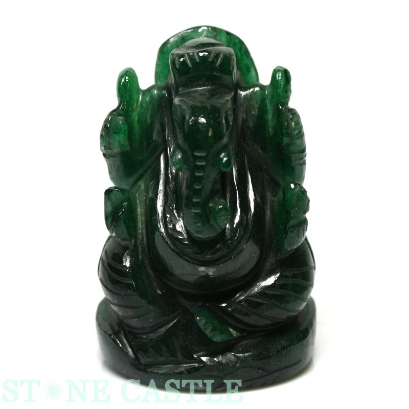 ☆置物一点物☆【彫刻置物】ガネーシャ インドアベンチュリン No.74