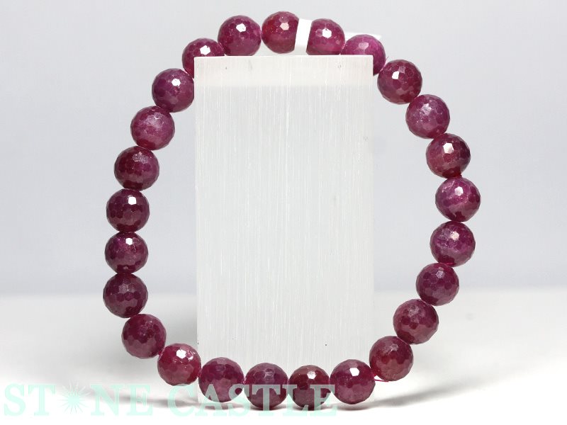 ☆高品質☆【ブレスレット】ルビー 128面カット (5A) (ミャンマー産