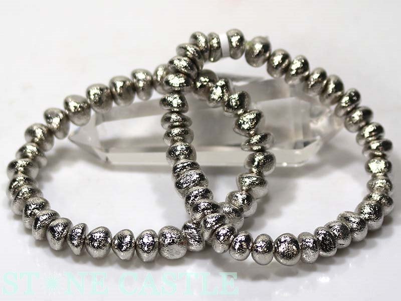 ☆高品質☆【ブレスレット】ギベオン隕石 さざれ 約5.5x8.5mm (鑑別済)