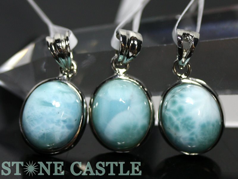 ☆高品質☆【ペンダント】ラリマー オーバル型 約14×18mm (sv925