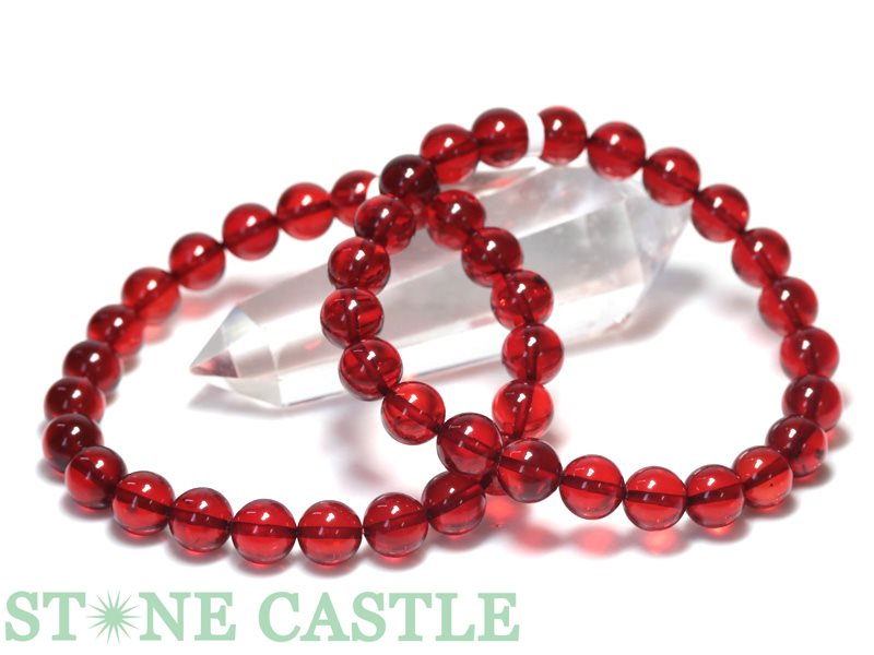 新品　天然レッドアンバー 赤琥珀10mmブレスレット鑑定書付きAB999 ☆高品質☆【ブレスレット】ルビーレッドアンバー (琥珀) (ポーランド