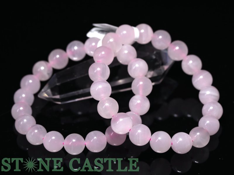 ヒマラヤ水晶クラスター木製台座付き&ピンクカルサイト