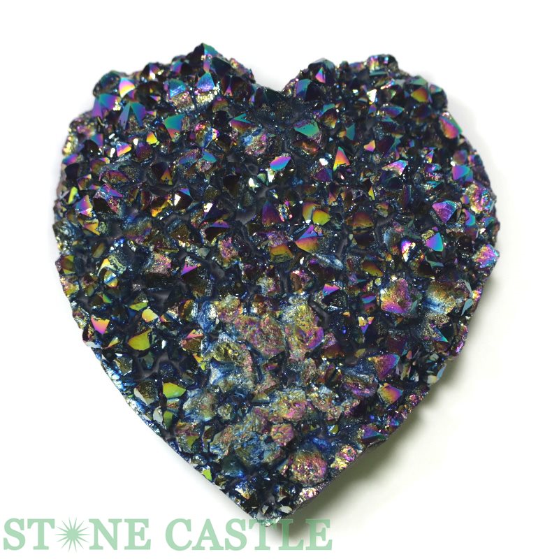 クラスター ハート︎タイチン入り 台座付き アメジストクラスター