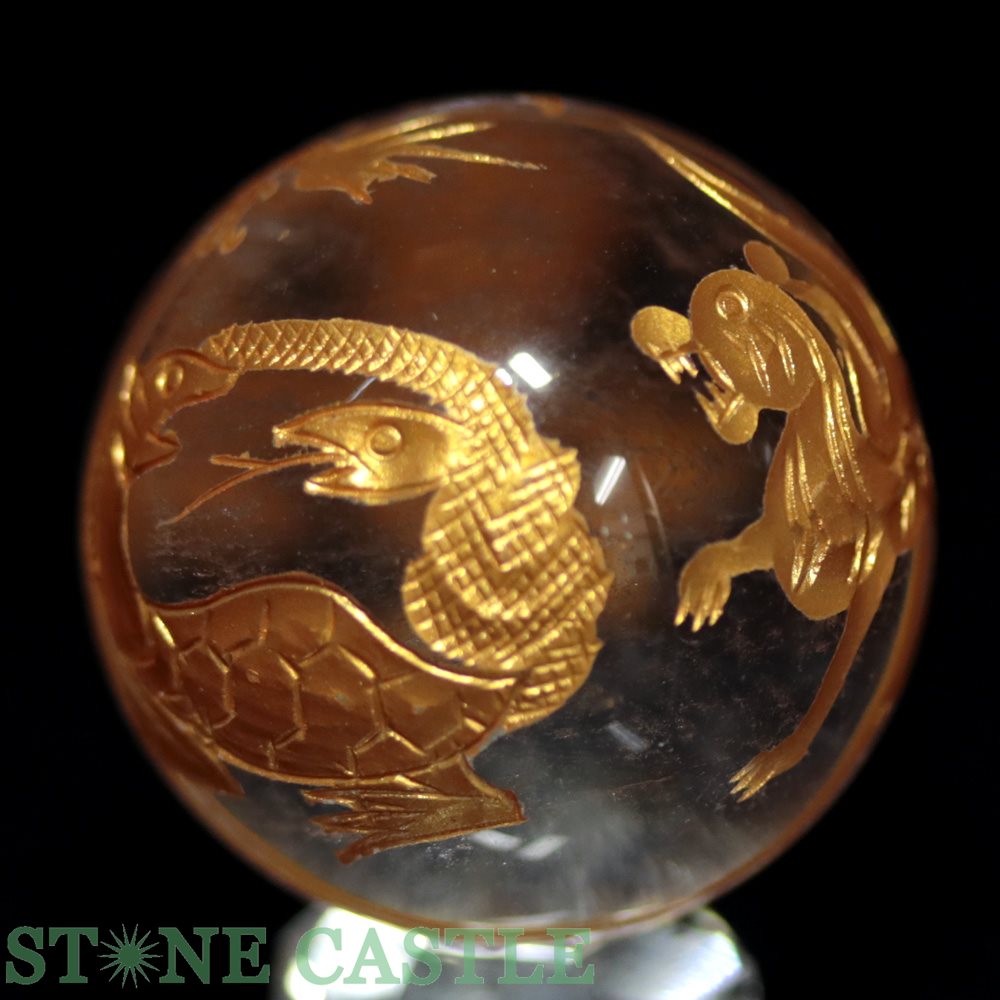 水晶 四神獣 30mm彫刻