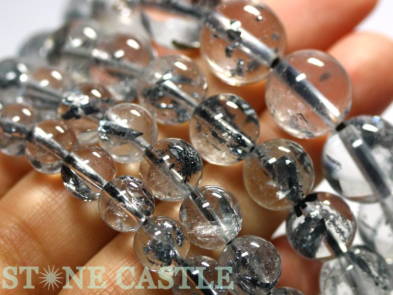 ☆高品質☆【ブレスレット】スティブナイト (輝安鉱) (3A) (約12〜12.5mm) (ケース付)