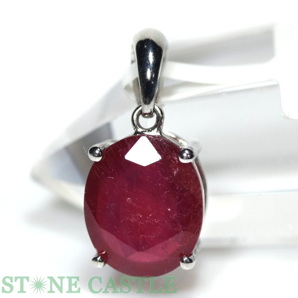 ☆高品質☆【ペンダント】ルビー (ブリリアントカット) オーバル型 約9x11mm #65