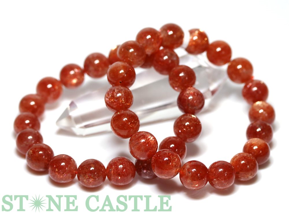 ☆高品質☆【ブレスレット】ストロベリーサンストーン (5A) (約11  