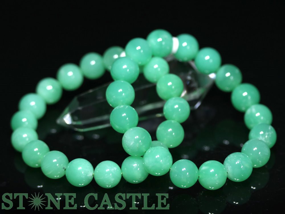 ブレスレット クリソプレーズ 18金 アップルグリーン 上質ジュエリー K18YG 手元コーデ イエローゴールド ダイヤモンド トレヴィの泉 Mサイズ ONLINE SHOP限定CLEAN UP白蛇天珠×プレナイト×クリソプレーズ