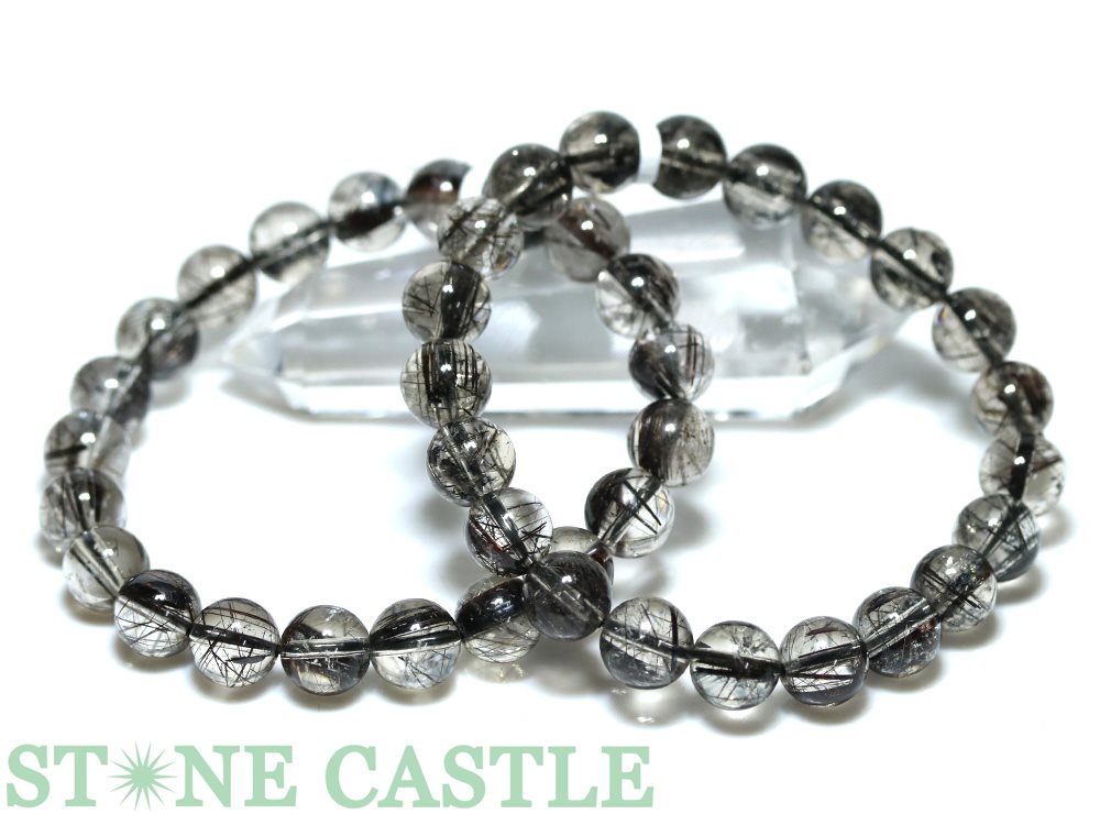 ☆高品質☆【ブレスレット】極太ブラックタイチンルチルクォーツ (約9〜9.5mm)