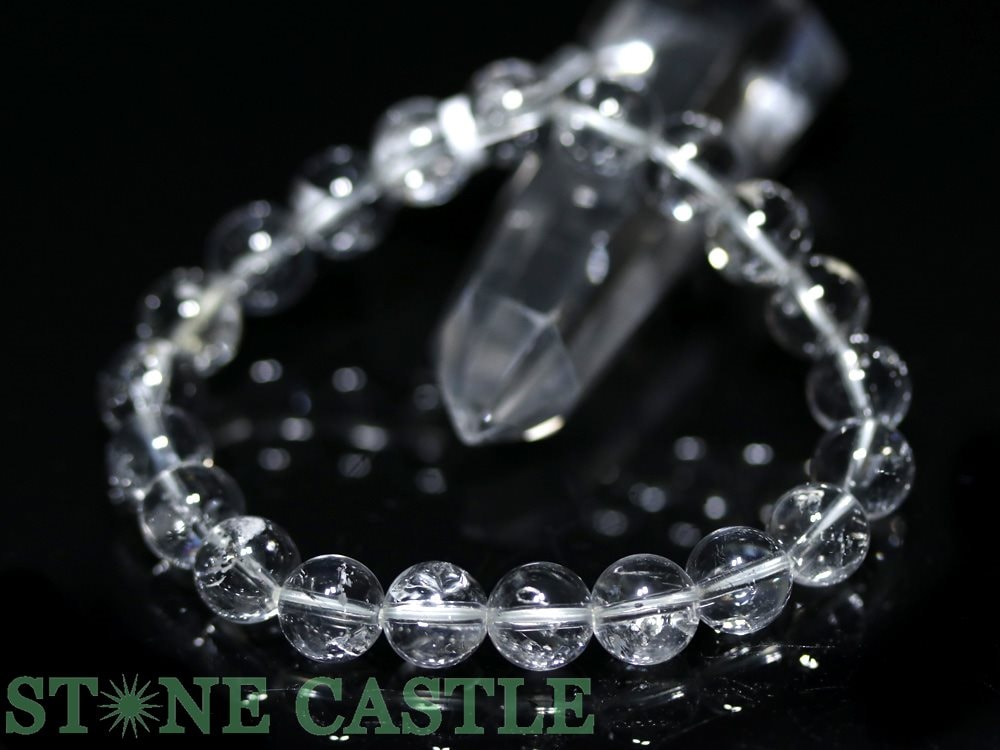 ☆高級一点物☆【ブレスレット】アイリスクォーツインクォーツ (5A) (貫入水晶) 9211F (約9〜9.5mm) (鑑別書付) (ケース付)