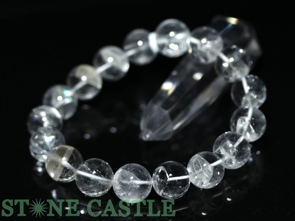 ☆高級一点物☆【ブレスレット】アイリスクォーツインクォーツ (5A) (貫入水晶) 9217F (約13〜13.5mm) (鑑別書付) (ケース付)