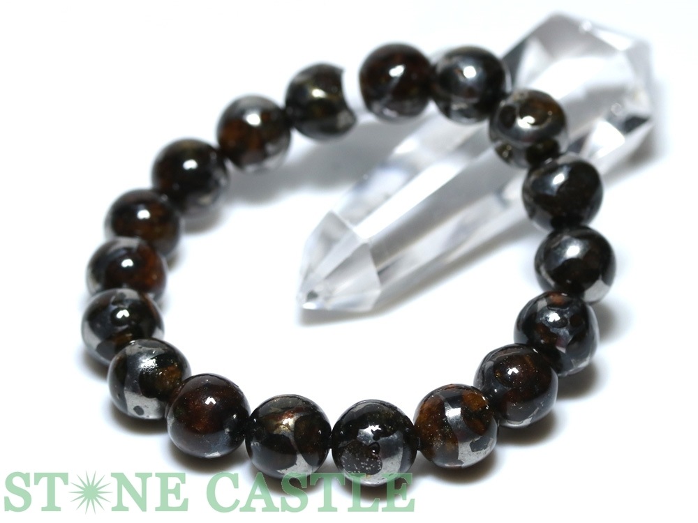 ☆高品質☆【ブレスレット】パラサイト セイムチャン隕石 (ロシア産) (約11.5〜12mm) (ケース付)