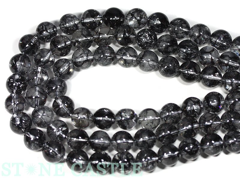 丸ビーズ】天然クラック水晶 ブラック 12mm | すべての商品  
