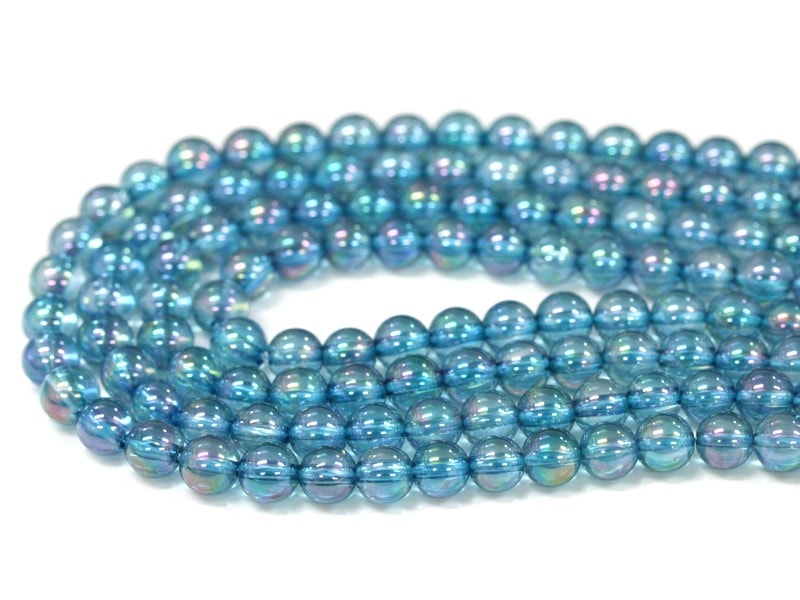 【丸ビーズ】アクアオーラ 6mm