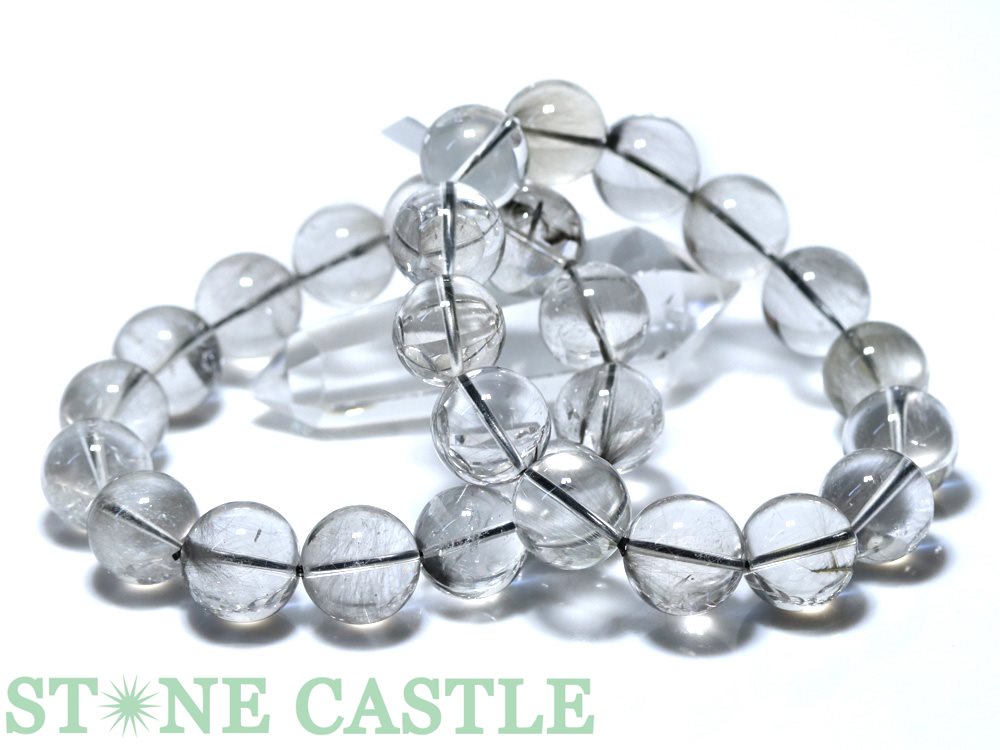 ☆高品質☆【ブレスレット】プラチナルチルクォーツ (約16～16.5mm