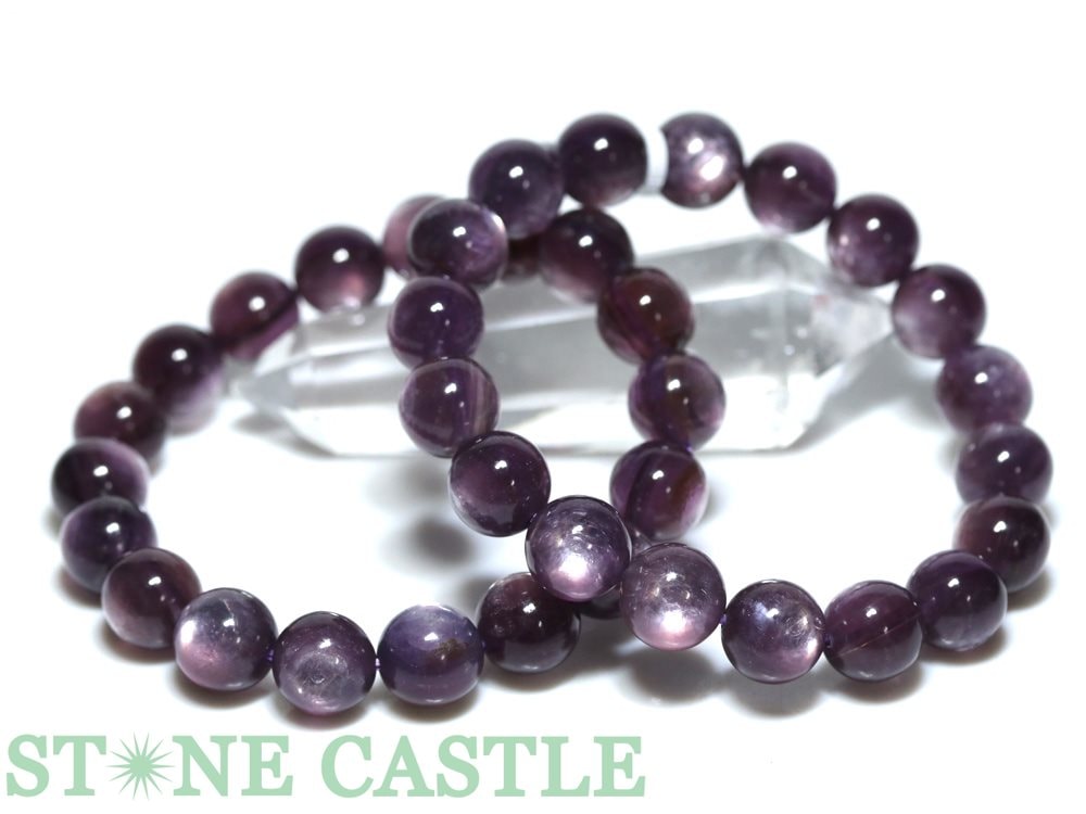 ☆高品質☆【ブレスレット】ロイヤルレピドライトキャッツアイ (約11.5