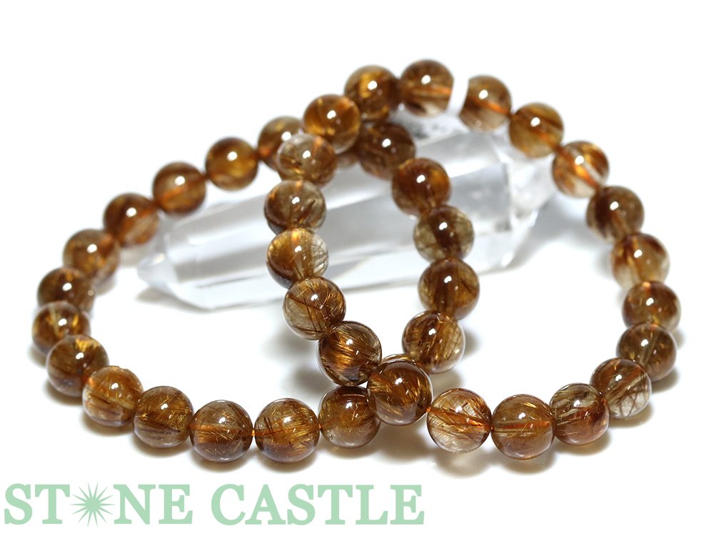 ☆高品質☆【ブレスレット】オレンジタイチンルチルクォーツ (5A) (約  