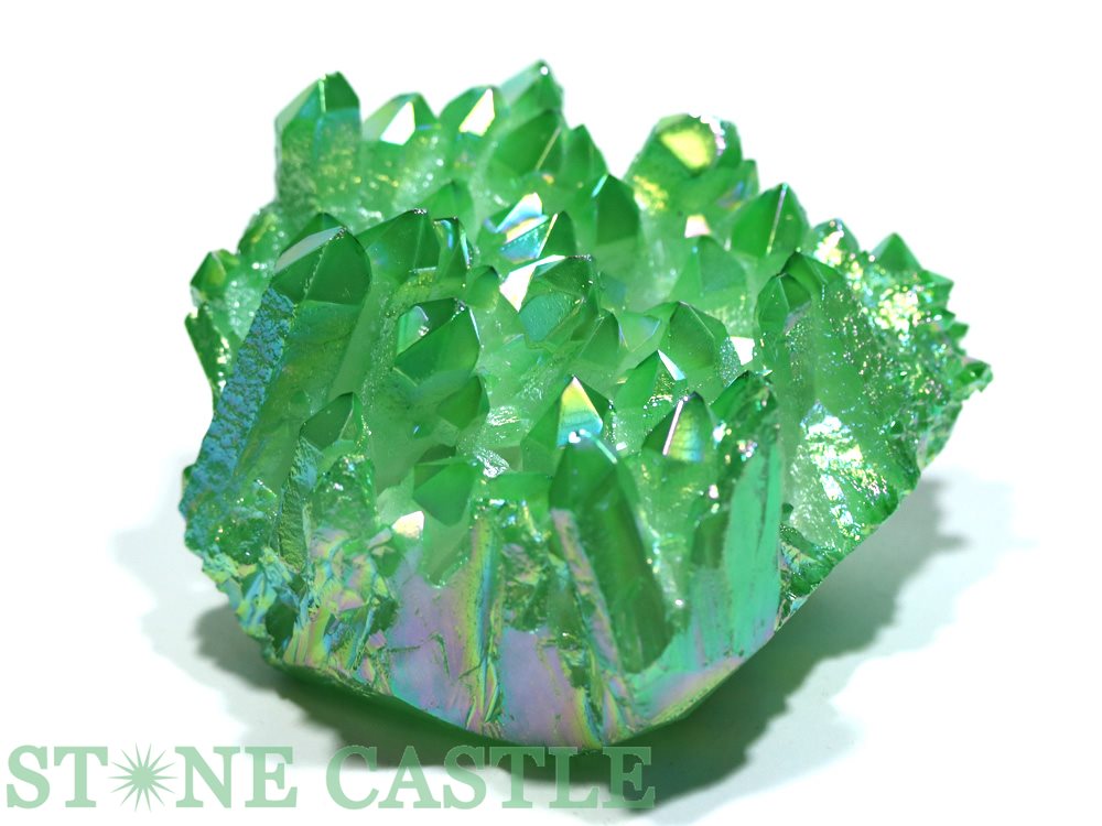 オーラ原石 ブルー＆金色 天然石 クラスター ポイント 413g 城 シンデレラ オーラ原石 ブルー＆金色 天然石 クラスター ポイント 413g 城