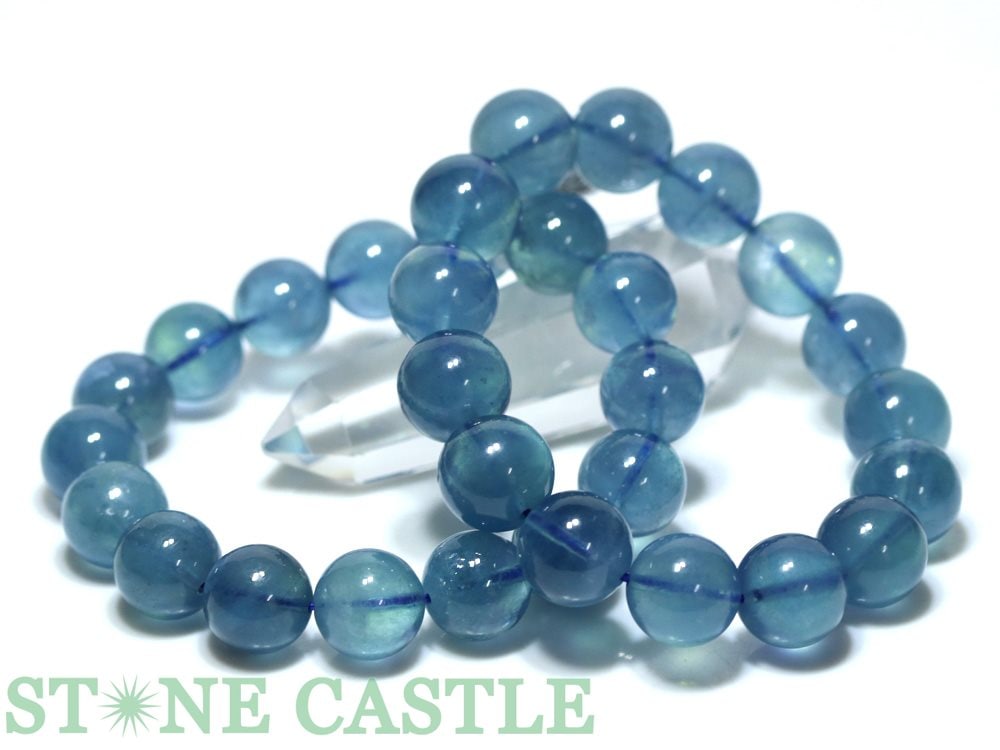 ☆高品質☆【ブレスレット】ディープアクアマリン (3A) (約14～14.5mm 
