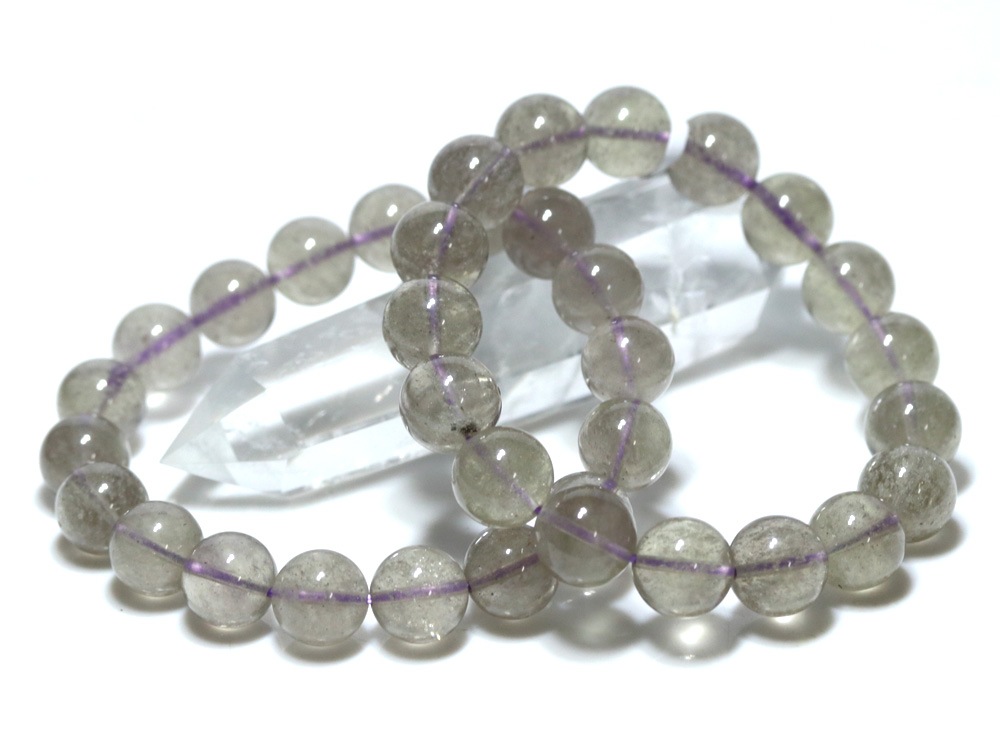 パープルリビアングラス11ミリ ☆高品質☆【ブレスレット】リビアングラス (パープル) (約11