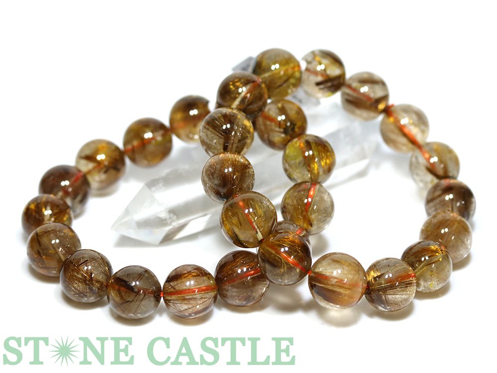 ☆高品質☆【ブレスレット】タイガータイチンルチルクォーツ (5A) (約  