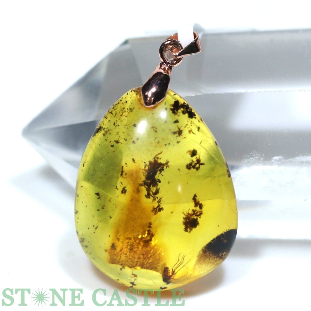 蜘蛛いり琥珀シルバーペンダントトップ