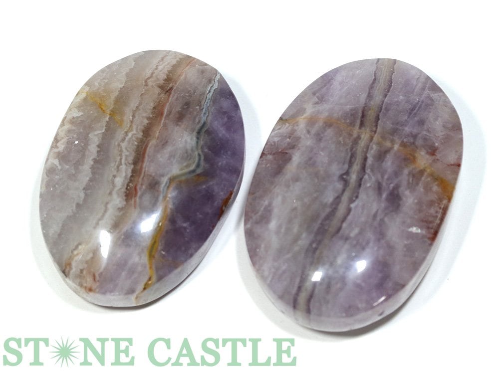 ☆一点物☆【置き石】握り石 レインボーアメジスト (3個セット