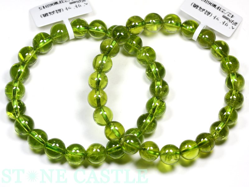 ☆高品質☆【ブレスレット】ペリドット (最高級) (約8.5～9mm) (ケース  