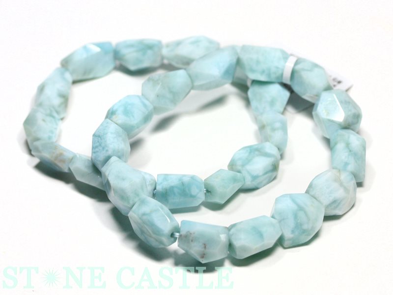 ☆高品質☆【ブレスレット】ラリマー (3A) タンブルカット (約10×13mm