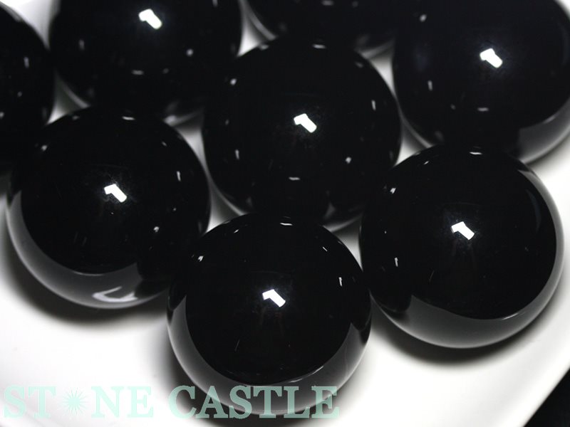 ☆高品質☆【置き石】丸玉 モリオン(天然黒水晶) (AAA) (約26～27mm