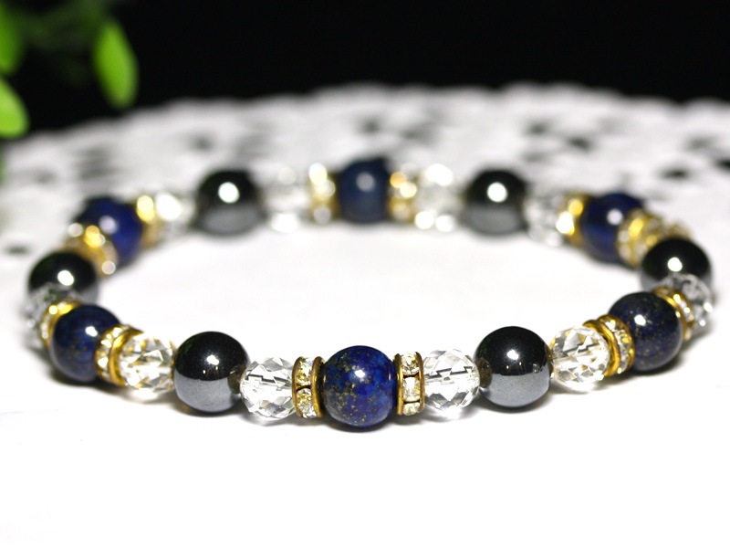 ☆オリジナルデザイン☆ 【ブレスレット】ラピスラズリxヘマタイト  