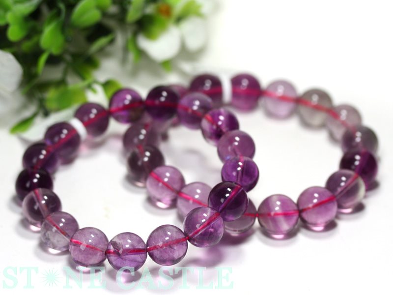 ☆高品質☆【ブレスレット】ピンクフローライト (3A) (約12～12.5mm