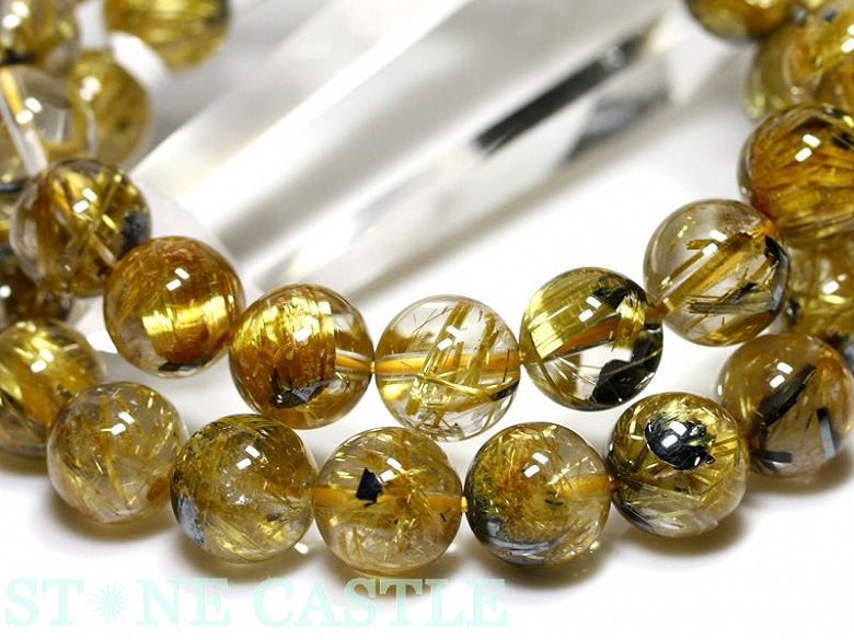 ☆高品質☆【ブレスレット】太陽タイチンルチルクォーツ (最高級) (約  