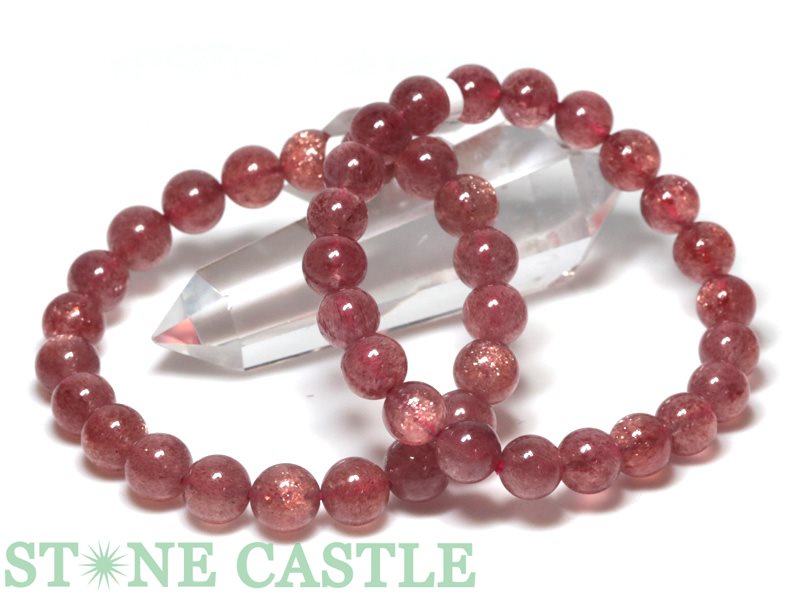 ☆高品質☆【ブレスレット】ストロベリークォーツ (3A) (タンザニア産