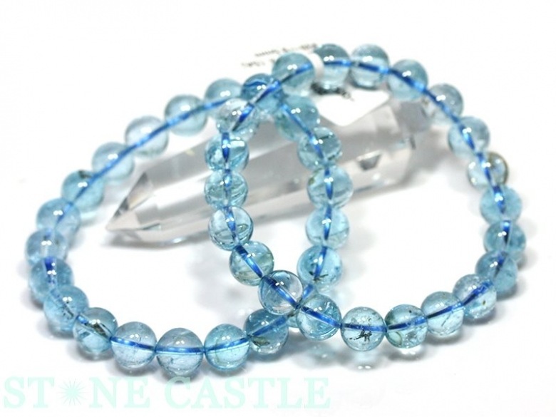 ☆高品質☆【ブレスレット】ブルートパーズ (5A) (約8～8.5mm 