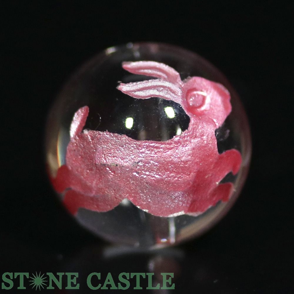 彫刻ビーズ】水晶 14mm (ピンク彫り) うさぎ | すべての商品