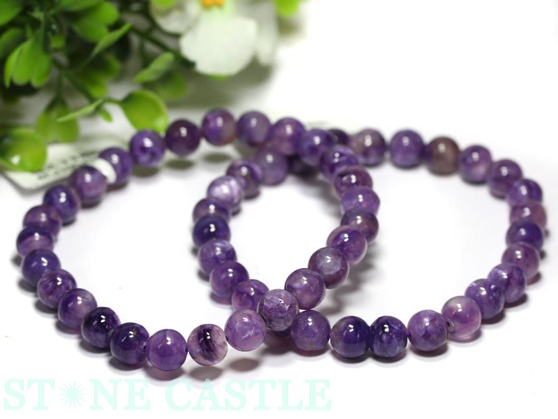 0320e360 天然石★【30Aエンジェルシリカ】★チャロアイトブレス 10mm ☆高品質☆ブレスレットエンジェルシリカ (チャロアイト