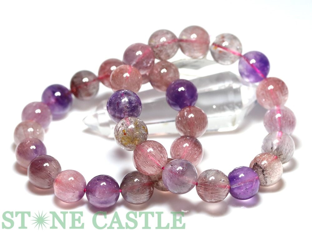 ☆高品質☆【ブレスレット】スーパーセブン (4A) (約12.5～13mm