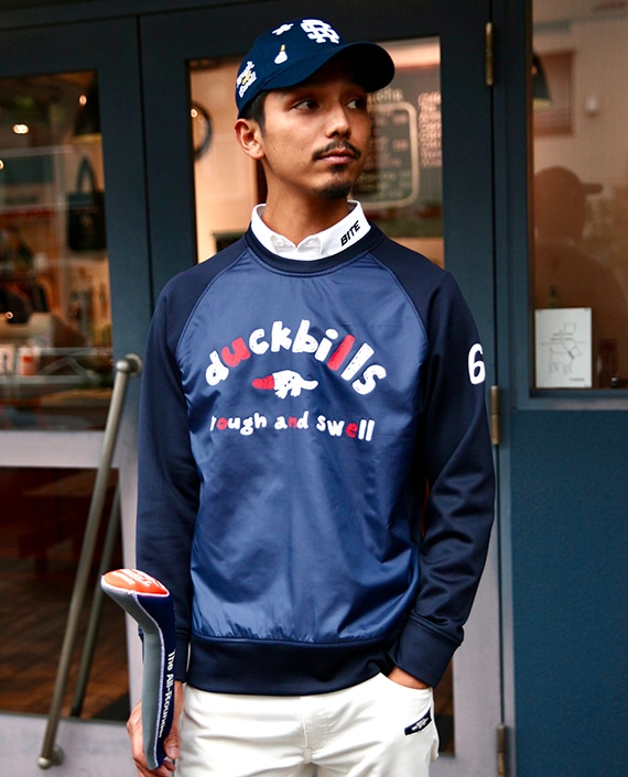ラフ＆スウェル　ゴルフ　DOODLE SWEAT  ネイビー　Ｍサイズ　新品 ラフ＆スウェルゴルフDOODLE SWEAT ネイビーMサイズ新品
