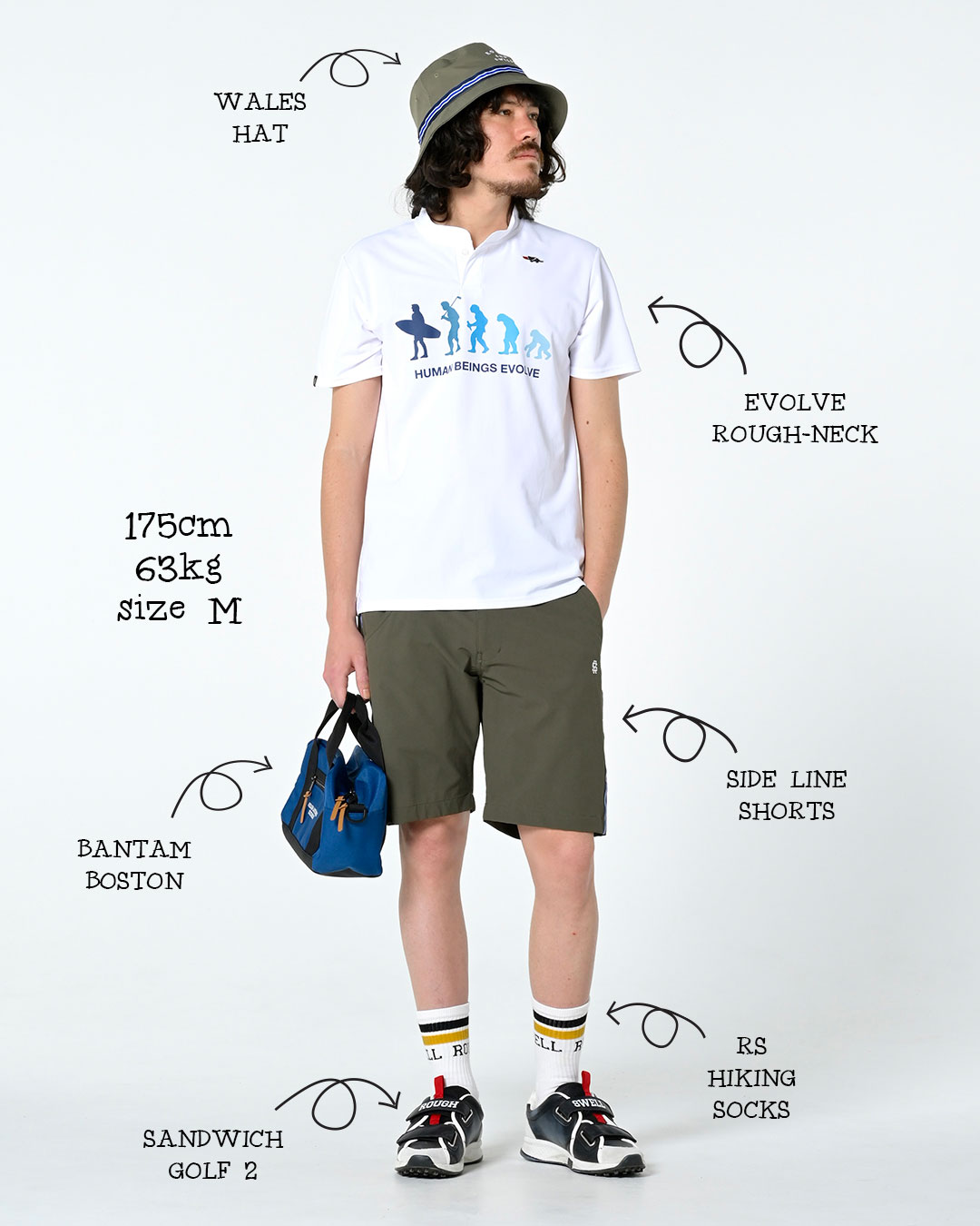 RSM-26063 SIDE LINE SHORTS | rough & swell,rough & swell MEN