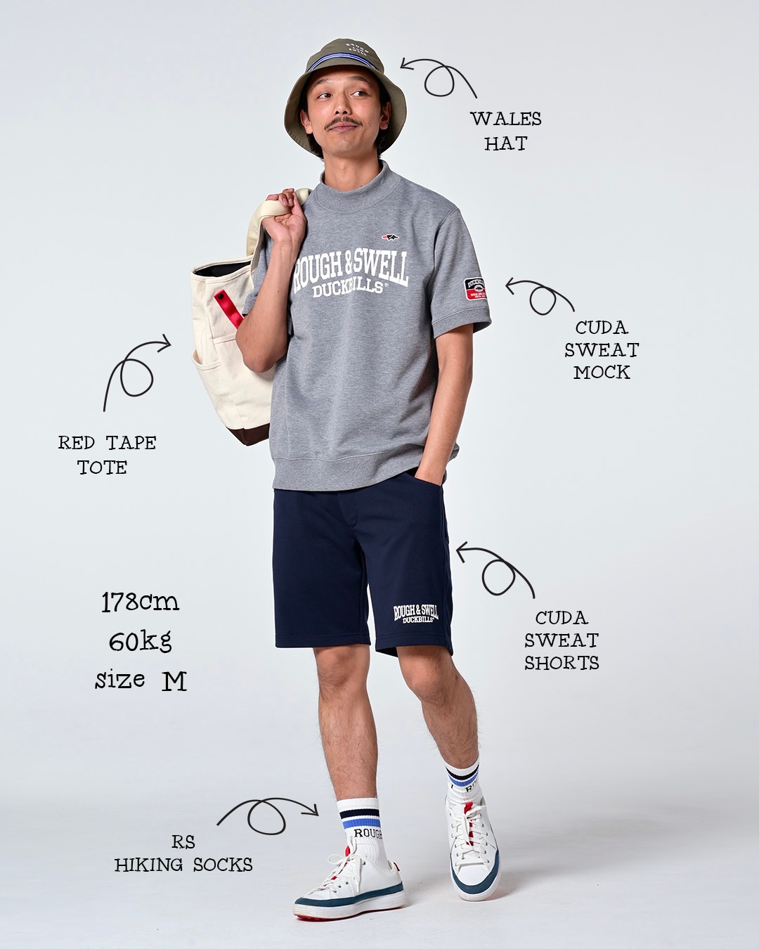 RSM-26072 CUDA SWEAT SHORTS | rough & swell,rough & swell MEN