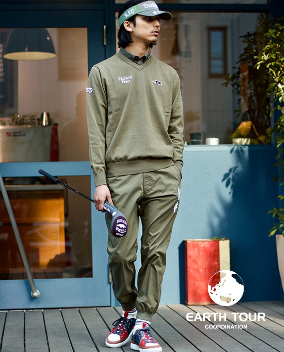 ※ひろし　ラフアンドスウェル　SIDE LINE TOUR PANTS rough & swell】《MEN'S》SIDE LINE TOUR PANTS (WHITE) | Sandy GOLF