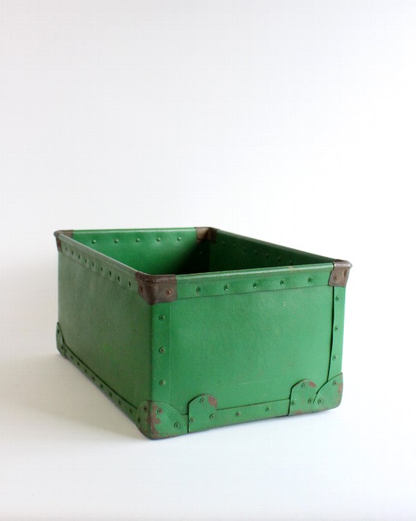 アンティーク　ファイバー製コンテナボックス　ビンテージ　箱 ファイバーコンテナ[生活雑貨とアンティークのオンライン