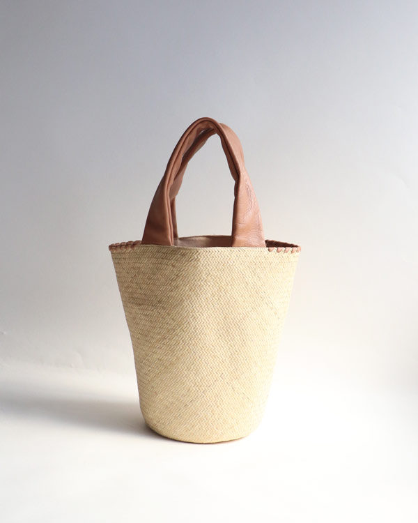 warang wayan(ワランワヤン) FUTO ラタン革手バスケット ローズ  