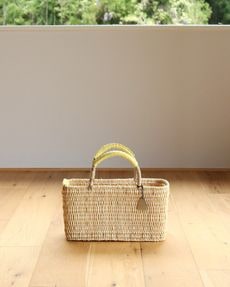 WARANGWAYAN ストローバスケット　Sサイズ WARANGWAYAN(ワランワヤン) ストローバスケット 四角 深 ライトグレー M